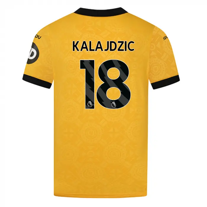Wolverhampton Wanderers Shop | 2025-26 Wolves Home Shirt – Adult KALAJDZIC 18 Wolverhampton Wanderers Merchandise